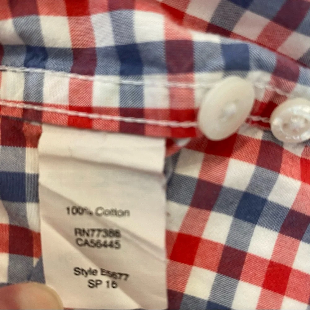 J Crew Men’s Long Sleeve Slim Fit Button Down Shirt.  XL.  Red/Blue/White Check. - Picture 8 of 8